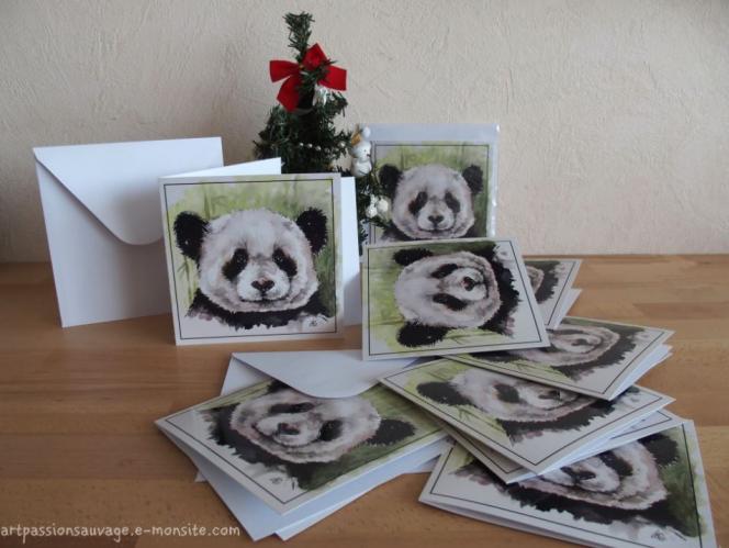 Carte panda aquarelle