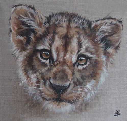 Lionceau peinture acrylique